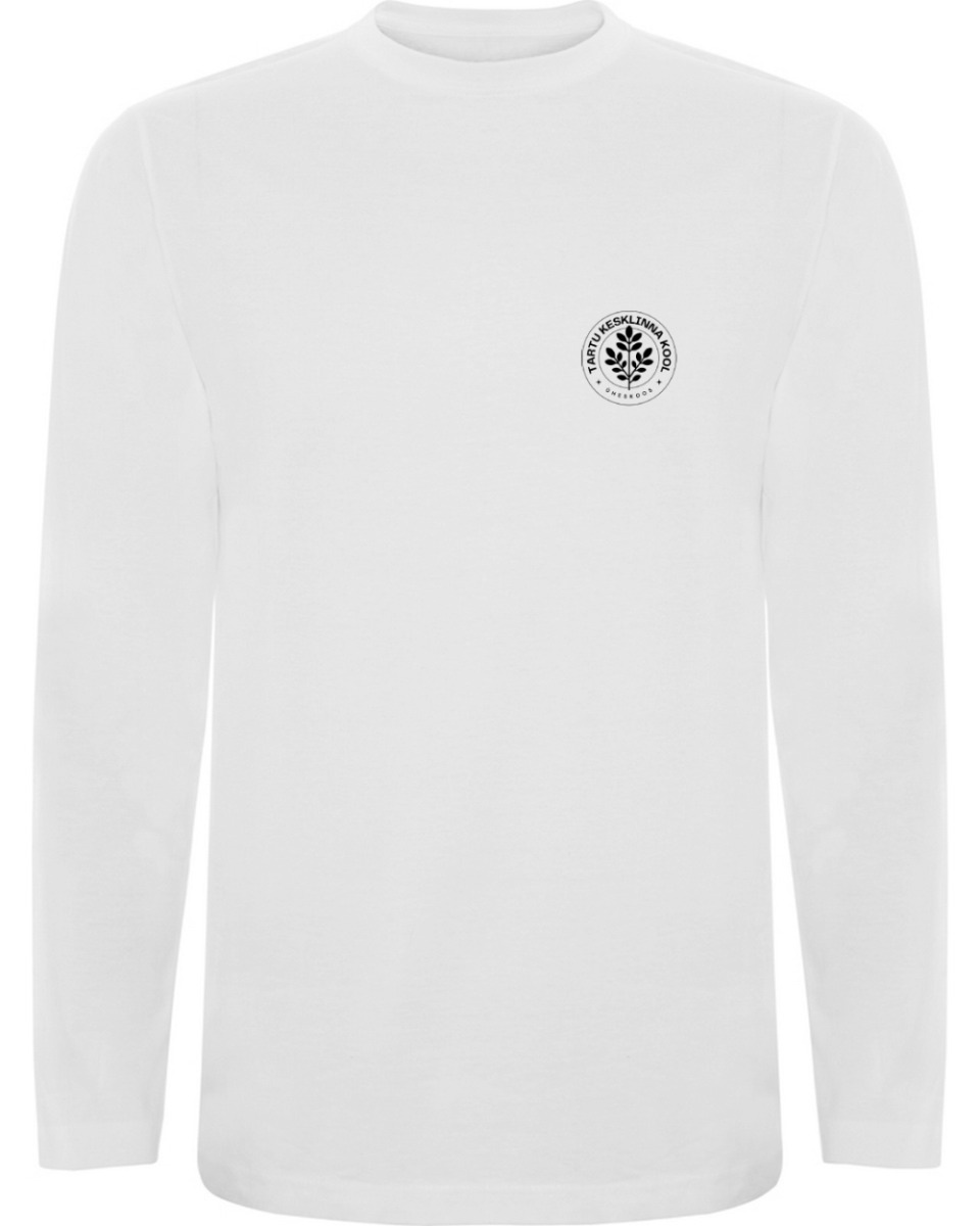 Unisex pikkade varrukatega särk, valge