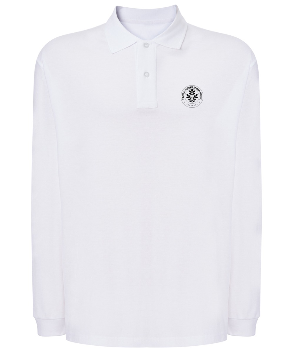 Meeste pikkade varrukatega polosärk, valge